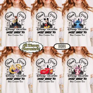Custom Disney Most Likely to Funny Shirts - WDW Disneyland Family Outfits - Ivory color