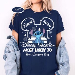 Custom Disney Most Likely to Funny Shirts - WDW Disneyland Family Outfits - Navy color