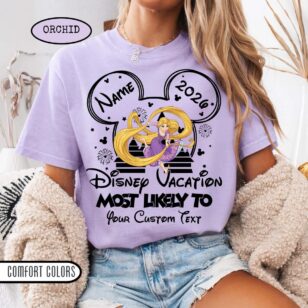Custom Disney Most Likely to Funny Shirts - WDW Disneyland Family Outfits - Orchid color