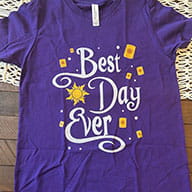 TheFirstLifestyle 38 Customer photo of a purple Best Day Ever tee with sun and floating lantern print on a Bella Canvas blank