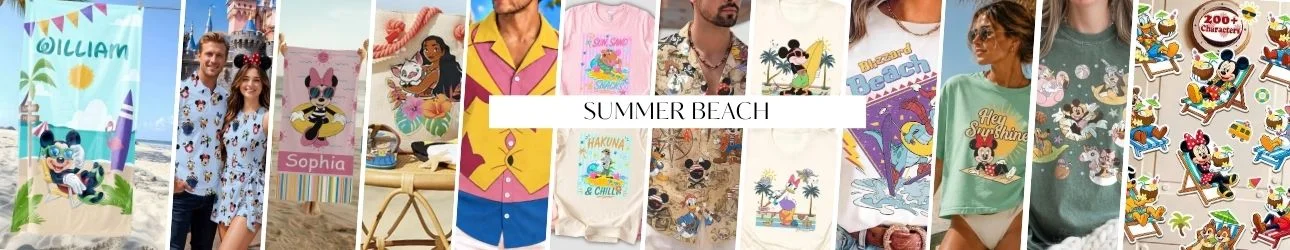 Disney summer beach essentials with matching towels bags and apparel 2027