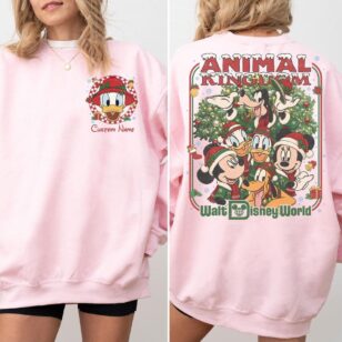 2 Sided Animal Kingdom Christmas Shirt with Safari Pocket and Back 15 2 sided disney animal kingdom christmas sweatshirt light pink color