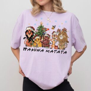 lion king friends holiday shirt in orchid lavender comfort colors tee styled for casual disney vacation travel days