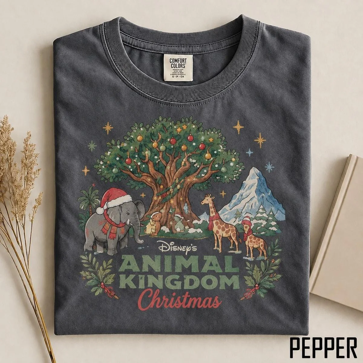 Vintage Animal Kingdom Christmas Sweatshirt For Cozy Park Days, Storybook Art 6 Dimension and sizing measurement table for vintage animal kingdom christmas sweatshirt