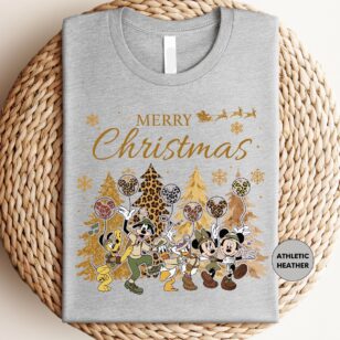 Mickey and Friends Leopard Animal Kingdom Christmas Sweatshirt 11 mickey and friends leopard animal kingdom christmas sweatshirt in military green flat lay for 2027 Disney holiday trip