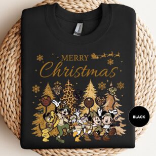 Mickey and Friends Leopard Animal Kingdom Christmas Sweatshirt 10 mickey and friends leopard animal kingdom christmas sweatshirt in black flat lay for night shows