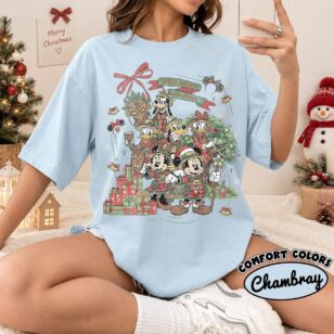Vintage Wild About Christmas Safari Shirt Iconic Plaid Squad, Comfort Colors Disney Holiday Shirt 15 vintage wild about christmas safari shirt in Comfort Colors chambray blue with white sneakers