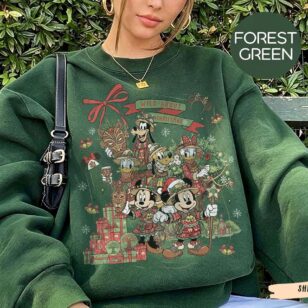 Vintage Wild About Christmas Safari Shirt Iconic Plaid Squad, Comfort Colors Disney Holiday Shirt 12 vintage wild about christmas safari shirt art on forest green crewneck sweatshirt outdoors