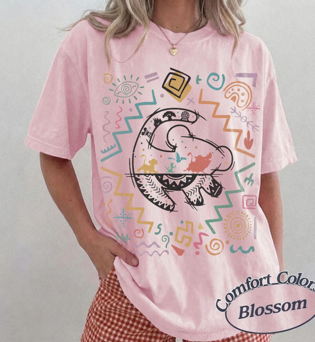 Blossom pink Comfort Colors Disney Animal Kingdom Lion King shirt for matching family outfits